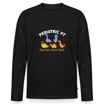 Physiotherapie Kinderphysiotherapeutin - Männer Premium Bio Langarmshirt - Schwarz - Vorne - Nico (187cm)