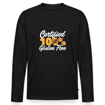Gluten Free Gluten Intolerance - Men's Premium Organic Long Sleeve Shirt - black - Front - Nico (187cm)