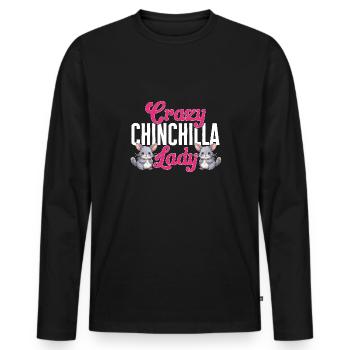 Chinchilla - T-shirt manches longues Premium bio Homme - noir - Devant - Nico (187cm)