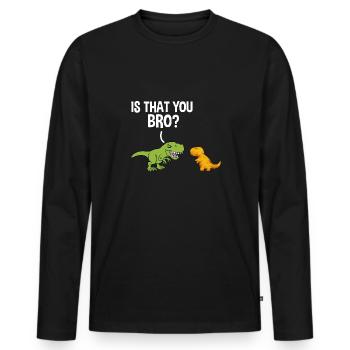 Dino Nuggets Dinosaurier Chicken Nuggets - Männer Premium Bio Langarmshirt - Schwarz - Vorne - Nico (187cm)