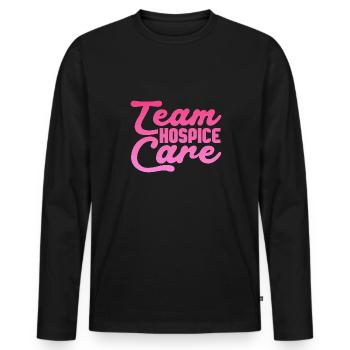 Équipe Soins palliatifs Soins palliatifs Soins palliatifs - T-shirt manches longues Premium bio Homme - noir - Devant - Nico (187cm)
