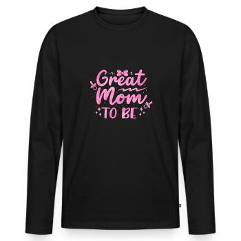 Annonce de bébé sexe révéler bébé fête maman à - T-shirt manches longues Premium bio Homme - noir - Devant - Nico (187cm)