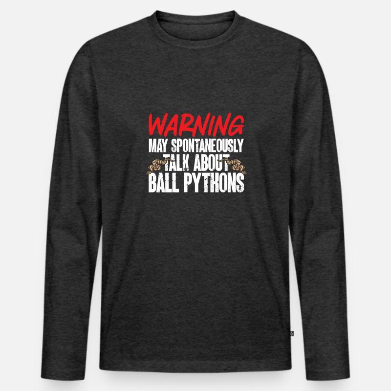 Ball Python Snake King Python T-shirt manches longues Premium bio Homme