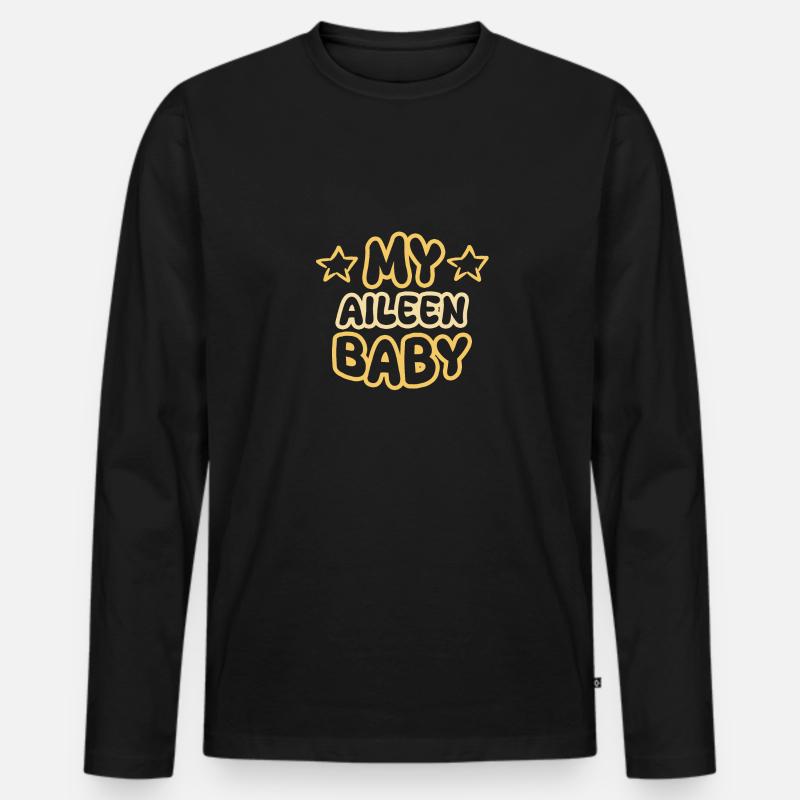 Aileen als Geburt - Männer Premium Bio Langarmshirt - Schwarz