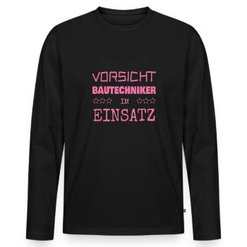 Berufung Bautechniker - Männer Premium Bio Langarmshirt - Schwarz - Vorne - Nico (187cm)