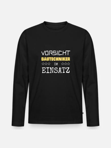 Technicien en construction comme vocation - T-shirt manches longues Premium bio Homme - noir