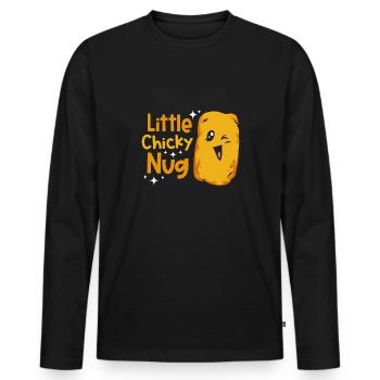 Chicken Nugget Liebhaber Chicken Nuggets - Männer Premium Bio Langarmshirt - Schwarz - Vorne - Nico (187cm)
