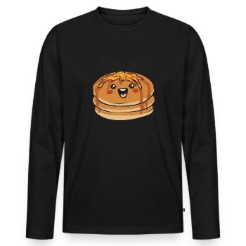 Pancake Breakfast Pancakes - Men's Premium Organic Long Sleeve Shirt - black - Front - Nico (187cm)