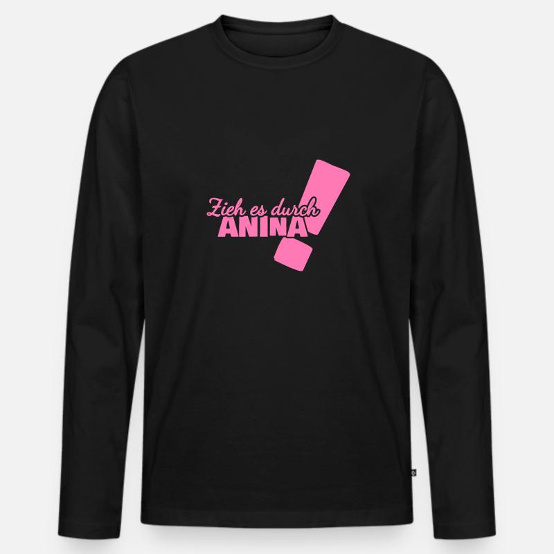 Vorname Anina - Männer Premium Bio Langarmshirt - Schwarz