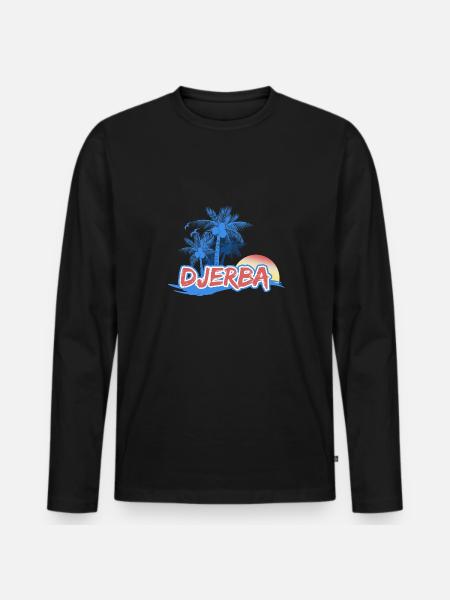 Djerba Beach - Men's Premium Organic Long Sleeve Shirt - black