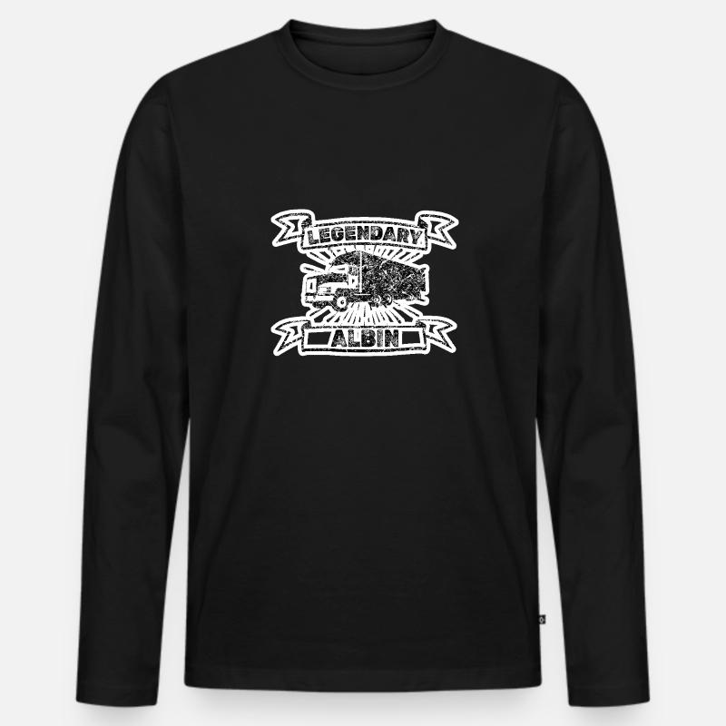 Albin - Männer Premium Bio Langarmshirt - Schwarz