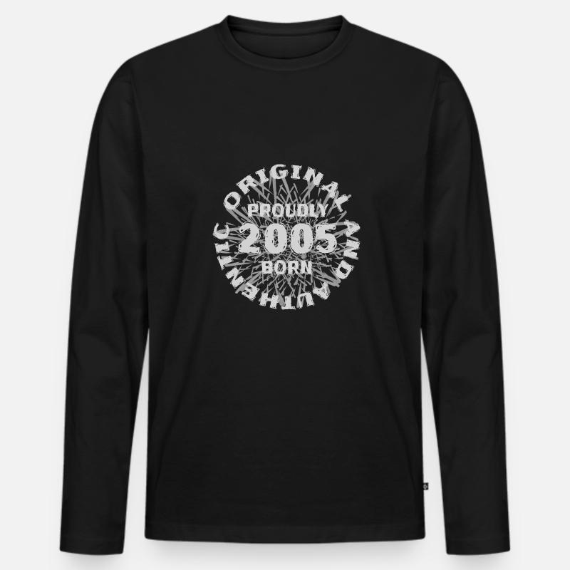 2005 - Männer Premium Bio Langarmshirt - Schwarz