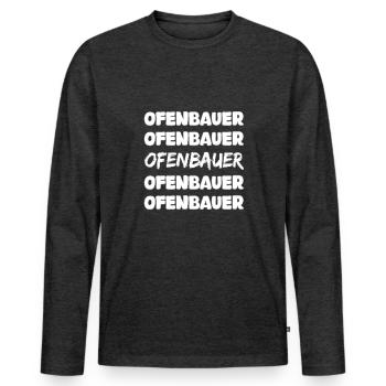 Constructeur de poêles comme métier - T-shirt manches longues Premium bio Homme - anthracite chiné - Devant - Nico (187cm)