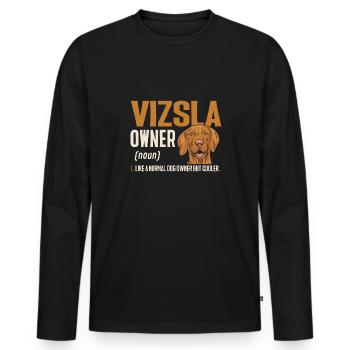 Vizsla Propriétaire Définition Hongrois Vizsla - T-shirt manches longues Premium bio Homme - noir - Devant - Nico (187cm)