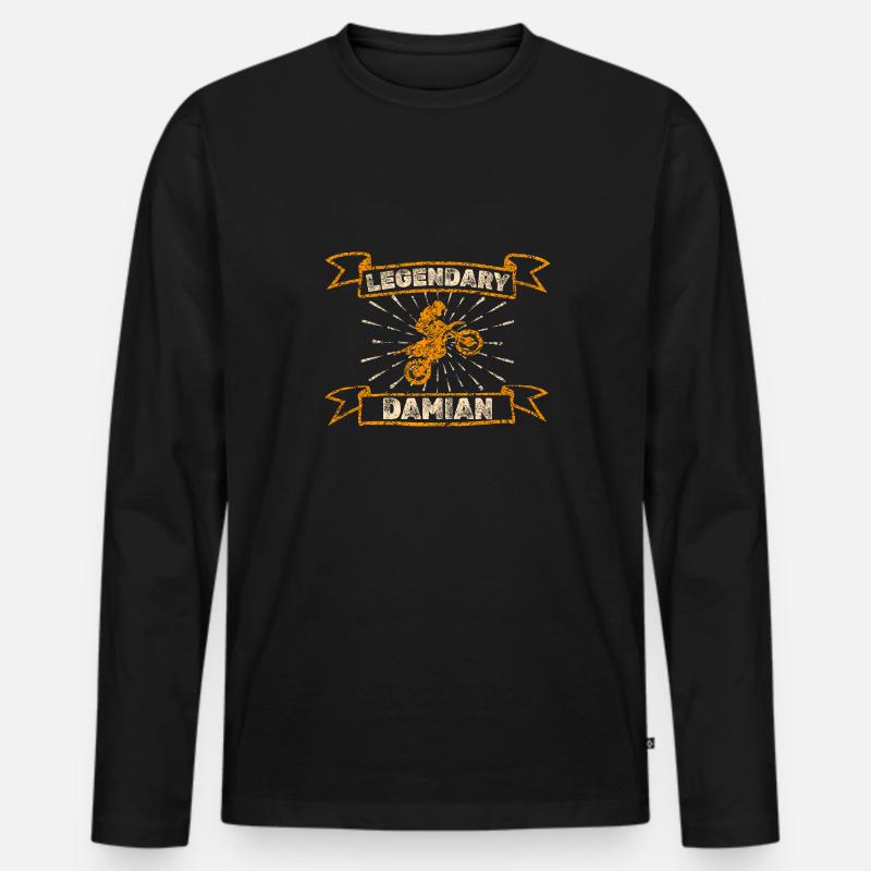 Geschenk für Damian - Männer Premium Bio Langarmshirt - Schwarz