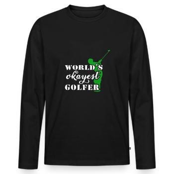 Golf Geschenk Witz Golfspieler Golfer - Männer Premium Bio Langarmshirt - Schwarz - Vorne - Nico (187cm)