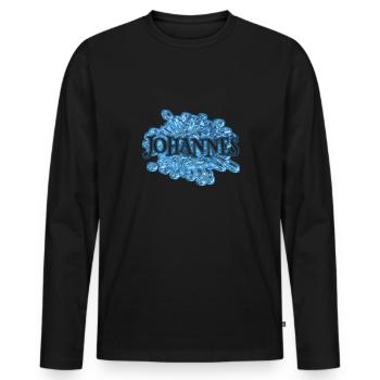 Wassertropfen Johannes - Männer Premium Bio Langarmshirt - Schwarz - Vorne - Nico (187cm)
