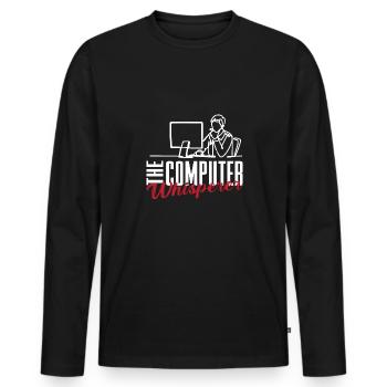Lustiger Informatiker Spruch, Informatik - Männer Premium Bio Langarmshirt - Schwarz - Vorne - Nico (187cm)
