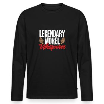 Mushroom hunting, mushrooms, morels, mushroom picking, foraging - Men's Premium Organic Long Sleeve Shirt - black - Front - Nico (187cm)