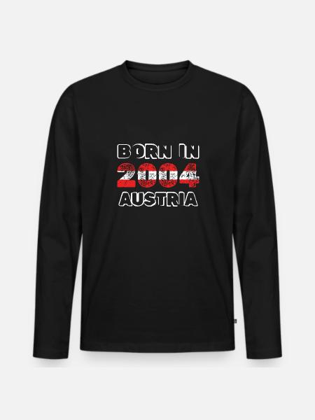Österreich 2004 - Männer Premium Bio Langarmshirt - Schwarz