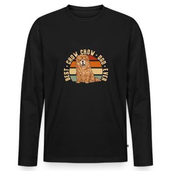 Chow Chow Hund - Männer Premium Bio Langarmshirt - Schwarz - Vorne - Nico (187cm)