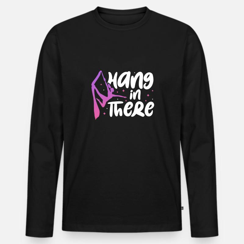 Hang in there - Männer Premium Bio Langarmshirt - Schwarz