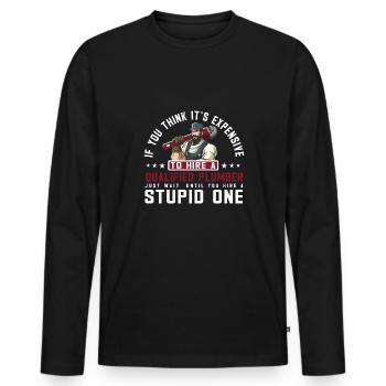 Handwerker Installateur Spruch Klempner - Männer Premium Bio Langarmshirt - Schwarz - Vorne - Nico (187cm)
