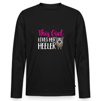 Australian Cattle Dog Red Blue Heeler - Männer Premium Bio Langarmshirt - Schwarz - Vorne - Nico (187cm)