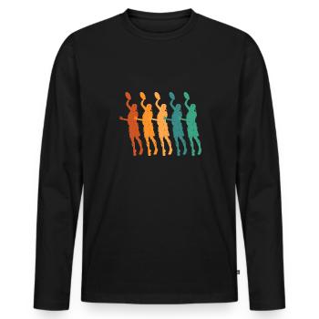 Disque de lancer de frisbee ultime - T-shirt manches longues Premium bio Homme - noir - Devant - Nico (187cm)