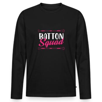 Escouade de bâton - T-shirt manches longues Premium bio Homme - noir - Devant - Nico (187cm)
