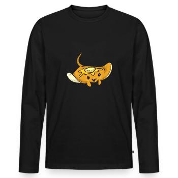 Raies pastenagues, raies manta, raies océaniques, raies - T-shirt manches longues Premium bio Homme - noir - Devant - Nico (187cm)