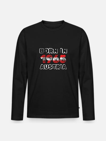 Austria 1965 - Men's Premium Organic Long Sleeve Shirt - black