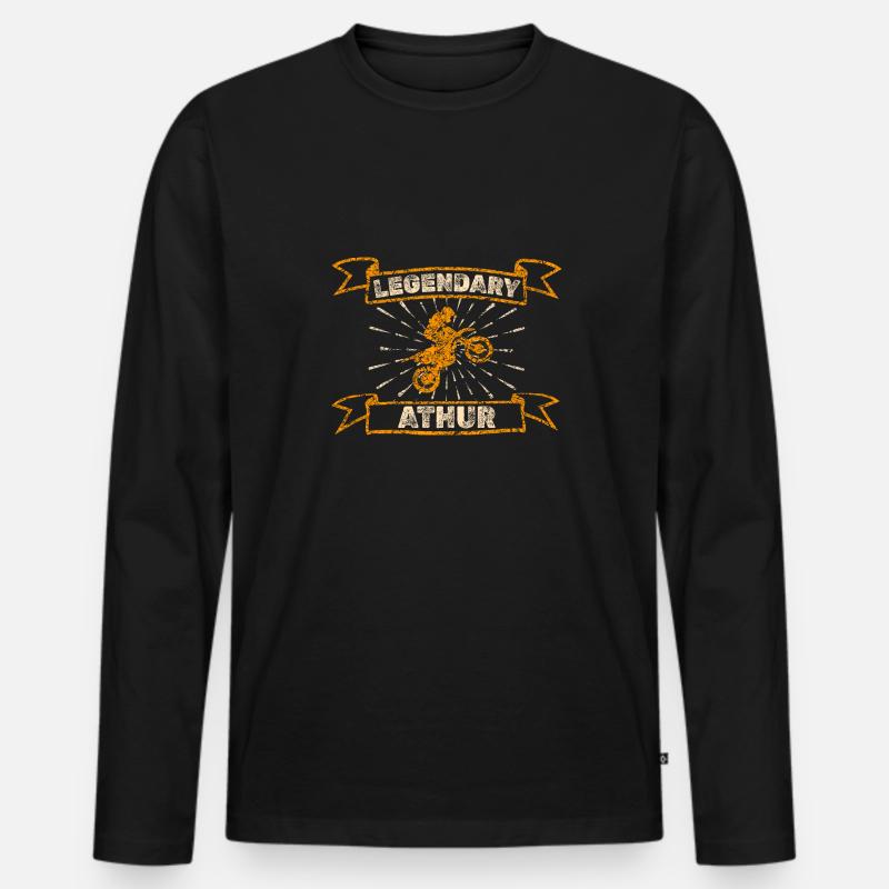 Motorrad Athur - Männer Premium Bio Langarmshirt - Schwarz