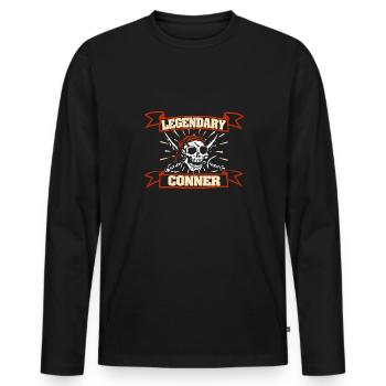 Pirate pour Conner Costume de tête de pirate - T-shirt manches longues Premium bio Homme - noir - Devant - Nico (187cm)