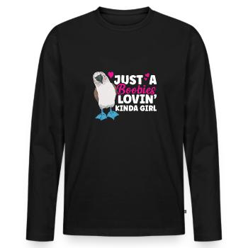 Blaufußtölpel Blue-footed Booby Seevogel - Männer Premium Bio Langarmshirt - Schwarz - Vorne - Nico (187cm)