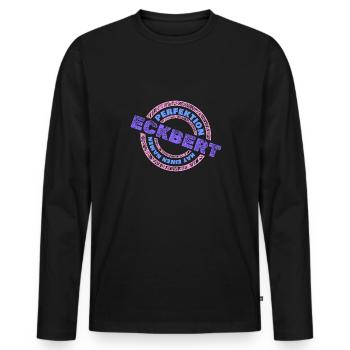 Perfekt Eckbert - Männer Premium Bio Langarmshirt - Schwarz - Vorne - Nico (187cm)