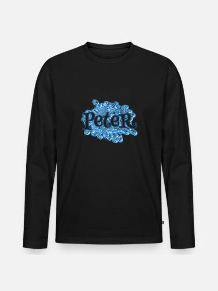 Gift for Peter - Men's Premium Organic Long Sleeve Shirt - black