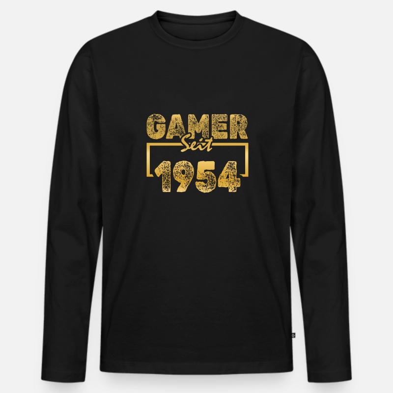 1954 - Männer Premium Bio Langarmshirt - Schwarz