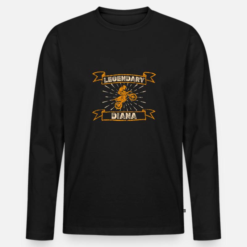 Motorrad Diana - Männer Premium Bio Langarmshirt - Schwarz