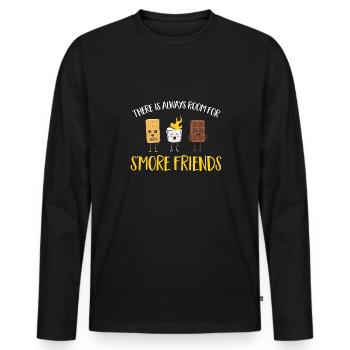 S'more Lagerfeuer Marshmallow Camping - Männer Premium Bio Langarmshirt - Schwarz - Vorne - Nico (187cm)
