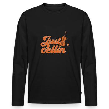 Cello Player Cellist Musician Cello - Men's Premium Organic Long Sleeve Shirt - black - Front - Nico (187cm)