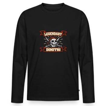 Fasching Dimitri - Männer Premium Bio Langarmshirt - Schwarz - Vorne - Nico (187cm)