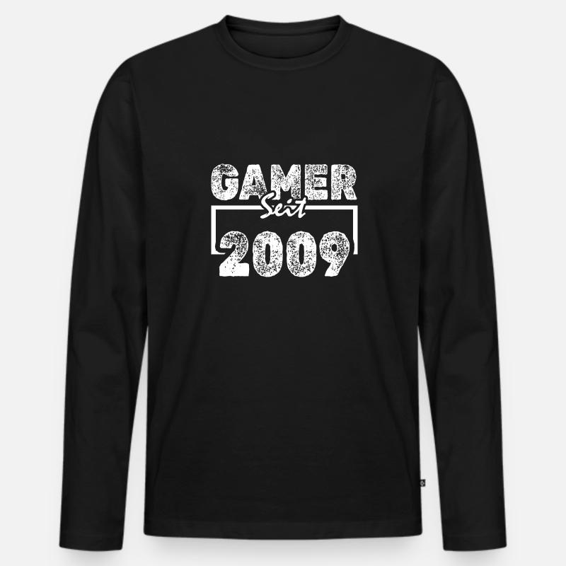 2009 - Männer Premium Bio Langarmshirt - Schwarz