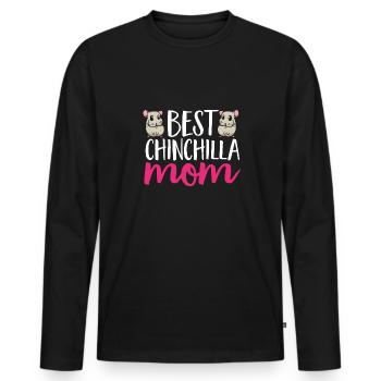 Chinchilla - T-shirt manches longues Premium bio Homme - noir - Devant - Nico (187cm)