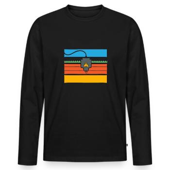3D Drucker 3D Druck - Männer Premium Bio Langarmshirt - Schwarz - Vorne - Nico (187cm)