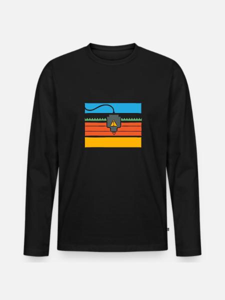 3D Printer 3D Printing - Men's Premium Organic Long Sleeve Shirt - black