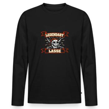 First name Lasse - Men's Premium Organic Long Sleeve Shirt - black - Front - Nico (187cm)