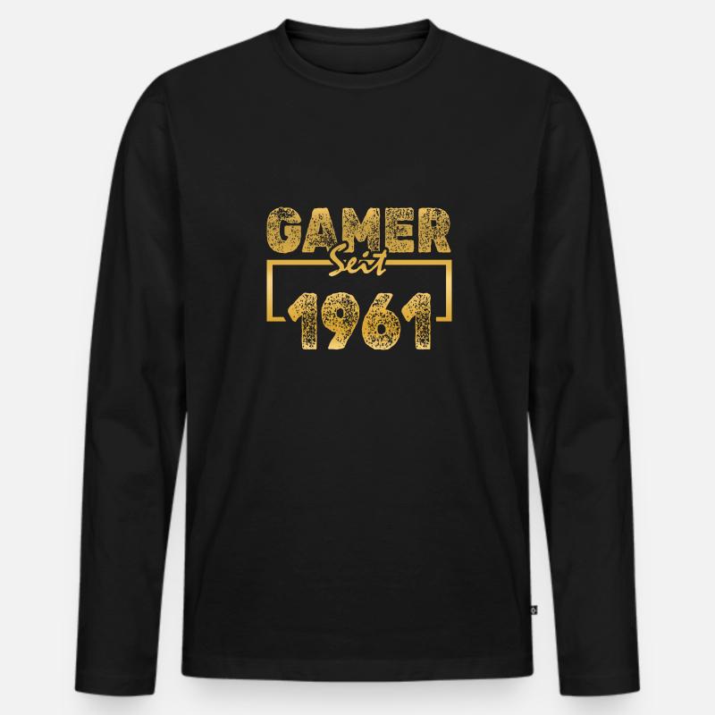 Daddeln 1961 - Männer Premium Bio Langarmshirt - Schwarz