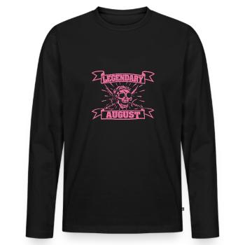 August als Fasching - Männer Premium Bio Langarmshirt - Schwarz - Vorne - Nico (187cm)