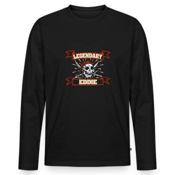 Fasching Eddie - Männer Premium Bio Langarmshirt - Schwarz - Vorne - Nico (187cm)